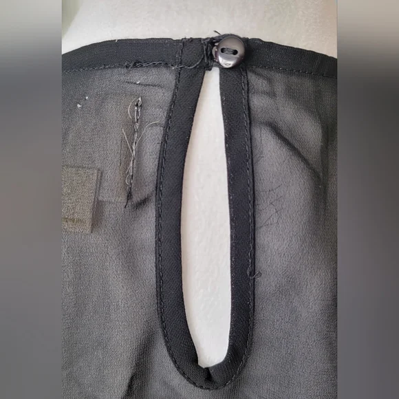 Anthropologie Maeve Anfisa Floral Embroidered Chiffon Mini Dress Womens 2 Black - Picture 10 of 16